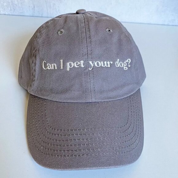 CAN I PET YOUR DOG? GRAY BASEBALL HAT - Picture 1 of 1